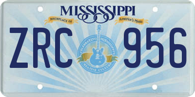 MS license plate ZRC956