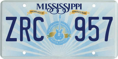 MS license plate ZRC957