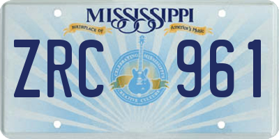 MS license plate ZRC961