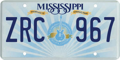 MS license plate ZRC967