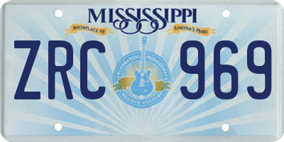 MS license plate ZRC969