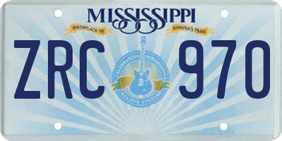 MS license plate ZRC970