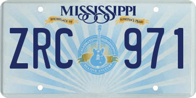 MS license plate ZRC971