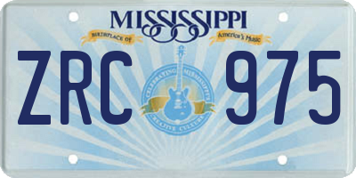 MS license plate ZRC975