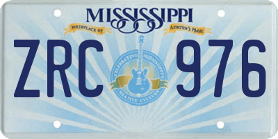 MS license plate ZRC976