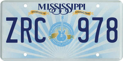 MS license plate ZRC978