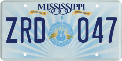 MS license plate ZRD047