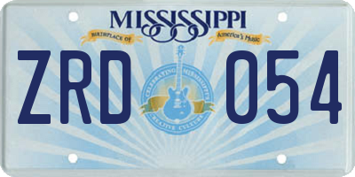 MS license plate ZRD054
