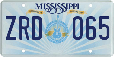 MS license plate ZRD065