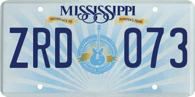 MS license plate ZRD073