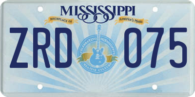 MS license plate ZRD075