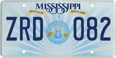 MS license plate ZRD082