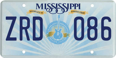 MS license plate ZRD086