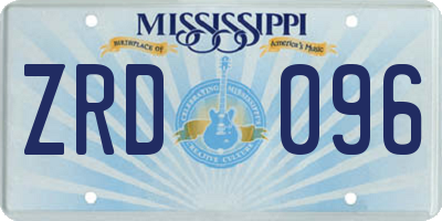 MS license plate ZRD096