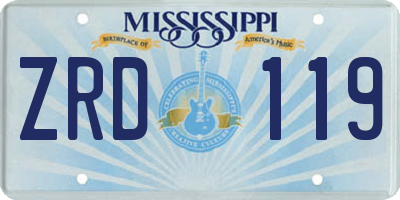 MS license plate ZRD119