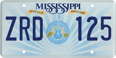 MS license plate ZRD125