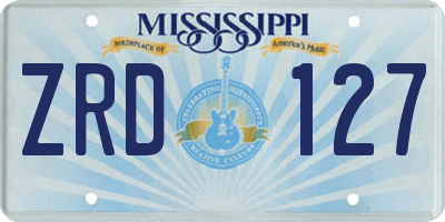 MS license plate ZRD127