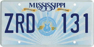 MS license plate ZRD131