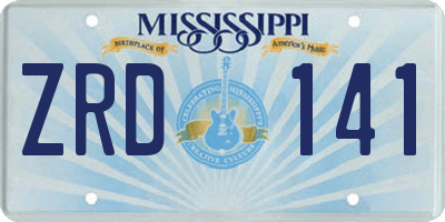 MS license plate ZRD141