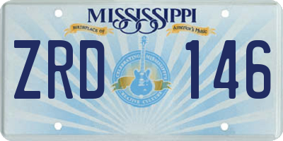 MS license plate ZRD146