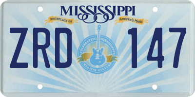 MS license plate ZRD147