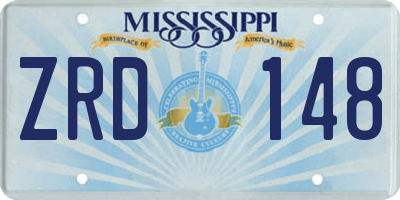 MS license plate ZRD148