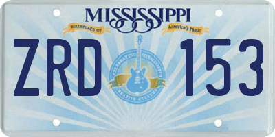 MS license plate ZRD153