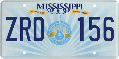 MS license plate ZRD156