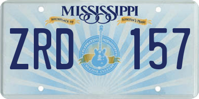 MS license plate ZRD157