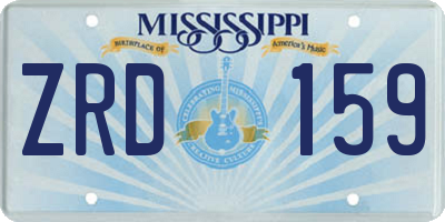MS license plate ZRD159