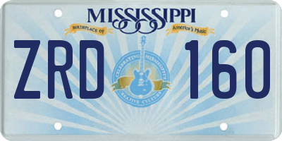 MS license plate ZRD160