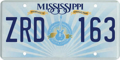 MS license plate ZRD163