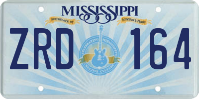 MS license plate ZRD164