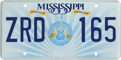 MS license plate ZRD165