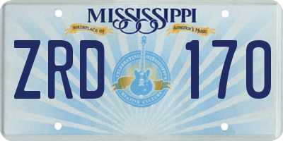 MS license plate ZRD170
