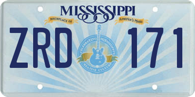 MS license plate ZRD171
