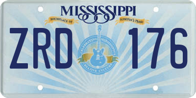 MS license plate ZRD176