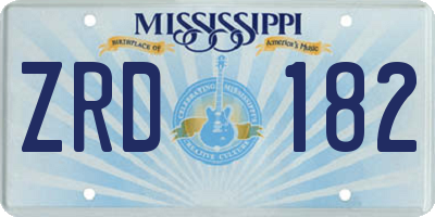 MS license plate ZRD182
