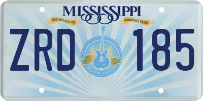 MS license plate ZRD185