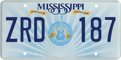 MS license plate ZRD187