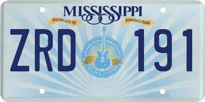 MS license plate ZRD191