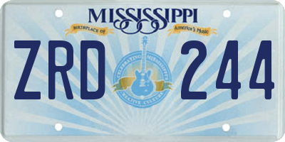 MS license plate ZRD244