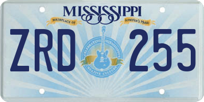 MS license plate ZRD255