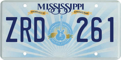 MS license plate ZRD261