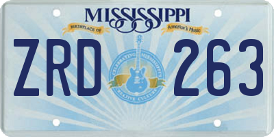 MS license plate ZRD263