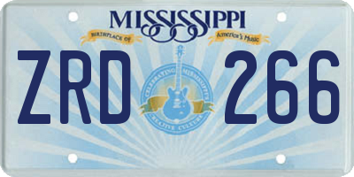 MS license plate ZRD266