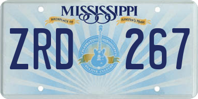 MS license plate ZRD267