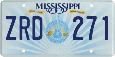 MS license plate ZRD271