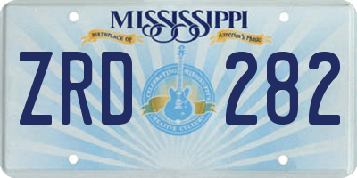 MS license plate ZRD282