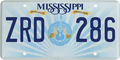 MS license plate ZRD286